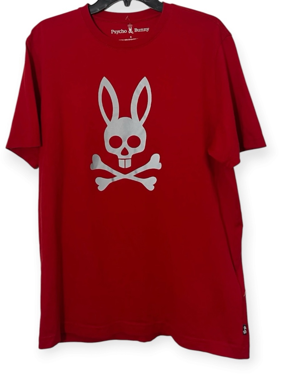 Psycho Bunny Men’s Graphic Red Crewneck Tee Size 6 (Large)